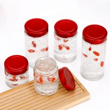 Manufacturer Quality Glass Storage Jars Bird's-Nest Jam Jars 75ml to 380ml Clear Bottles With Deep Lids Screw Cap Seal Packaging
