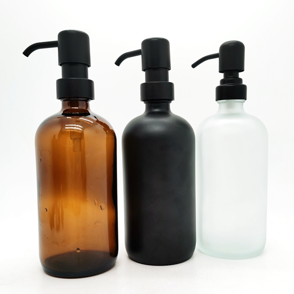 Factory Sale 300ml 400ml 500ml Amber Brown Glass Soap Foam Bottle Pump Hand Sanitizer Liquid Soap Bottles With Pump Dispensers