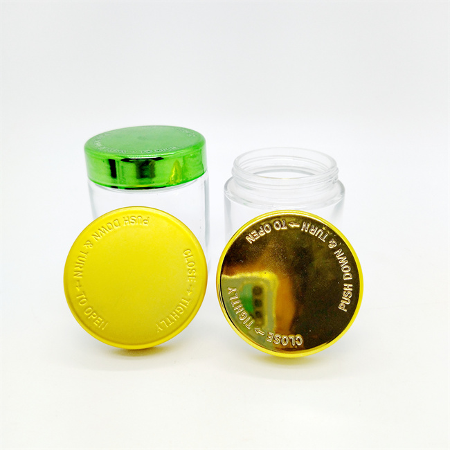 1oz 2oz 3oz 4oz Custom Flower Stash Smell Proof Container Wide Mouth Child Proof Glass Jar With Child Resistant UV Metal Cap