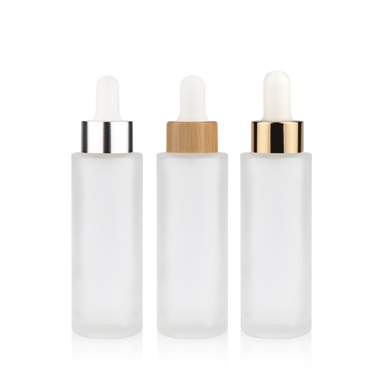 Luxury Empty Cosmetic 20ml 40ml 60ml 80ml  Round Frosted Face Serum Bottle 30ml 50ml 100ml Essential Oil Glass Dropper Bottle