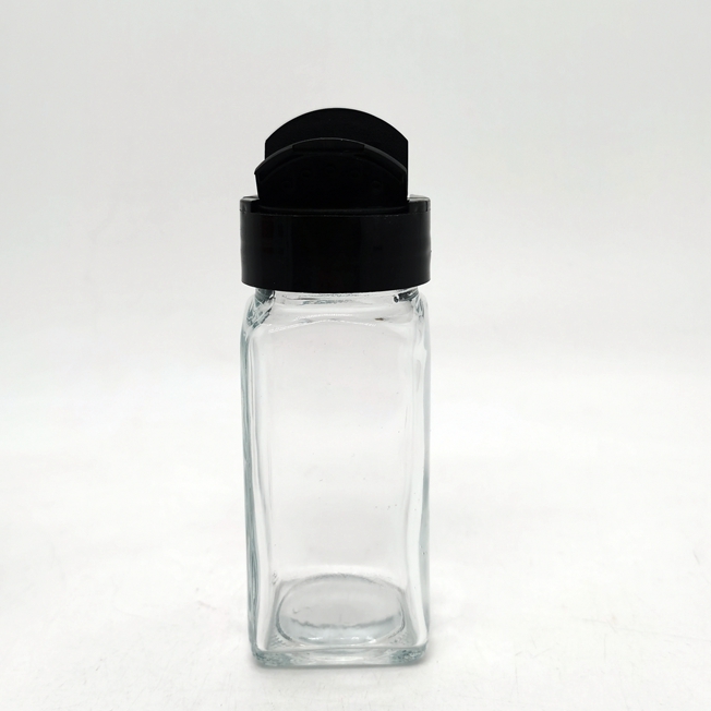 4oz 6oz Pepper Powder Recyclable Seasoning Strainer Spice Shaker Packaging  Bottles Transparent Glass Spice Jars W/Cap