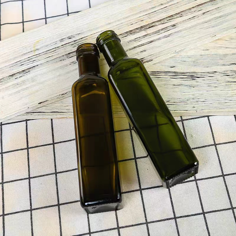 Aluminum Screw Caps for Marasca Glass Bottle Square Virgin Olive Oil Bottle Empty Bottle for Olive Oil Packaging