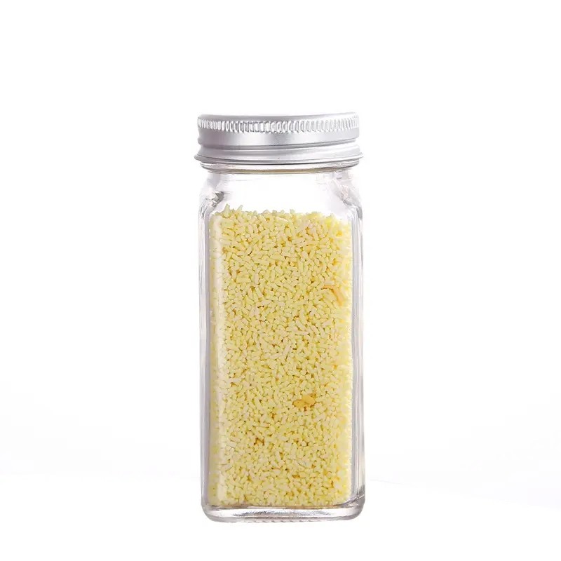 Wholesale 4 oz Clear and Black Square Glass Spice Jars 120ml Kitchen Shaker Jars 500ml Capacity China's for Packaging