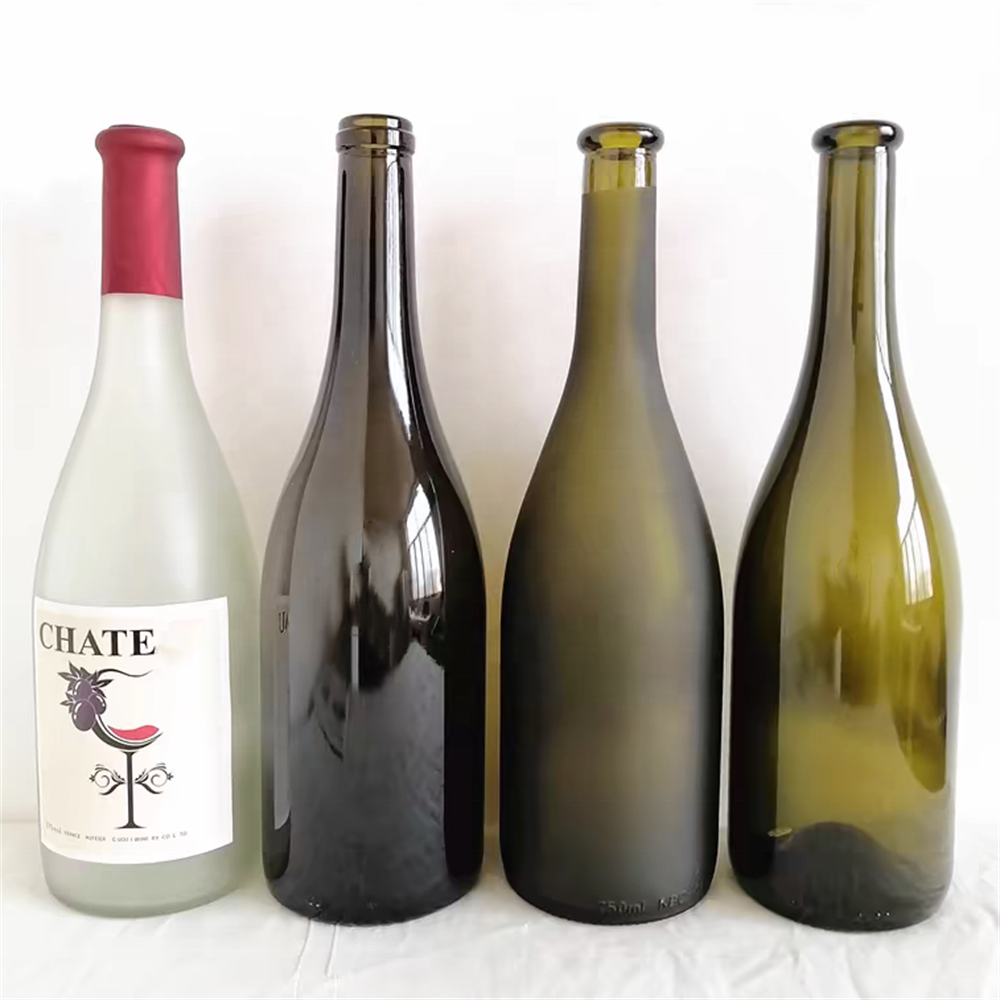 Clear Matte Dark Green Tawny Red Wine Cabinet Foreign Wine Bottle Homemade Enzyme Bottle Big Belly Glass Bottles