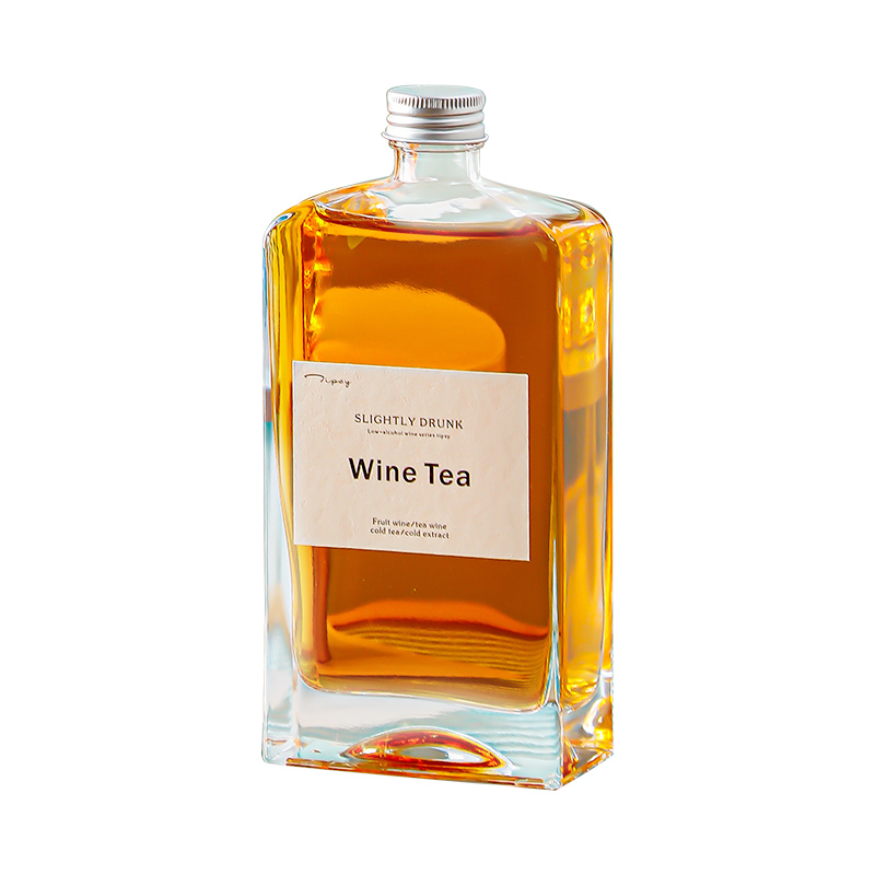 Luxury Custom Printing Empty Square Upscale Quality Wholesale New Design Custom Square Bottle Shape Gin Bottle