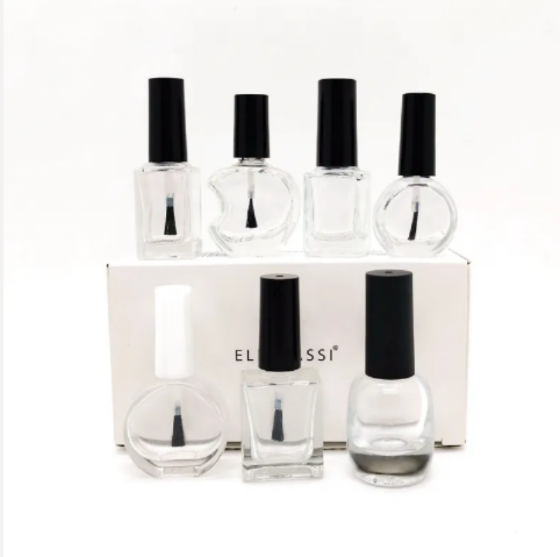Uv Gel Glass Empty Nail Polish Bottle With Brush Glass Bottle Packaging With Brush Flat Nail Gel Polish Glass Bottle With Pack