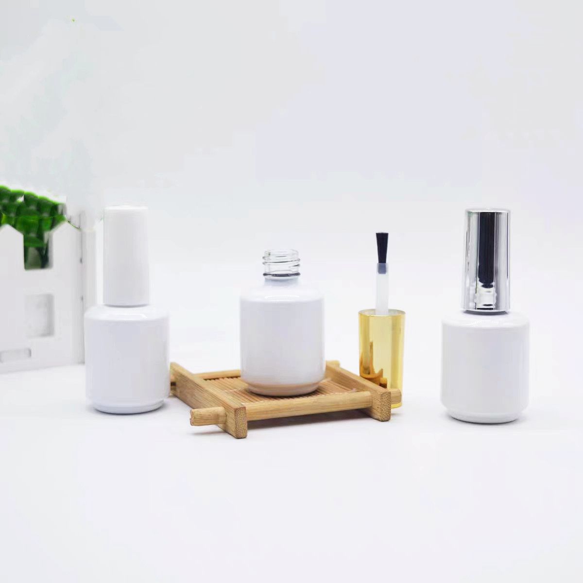 Cosmetic Packaging Fancy 5ML 10ML 15ML Empty Luxury Clear Glass Nail Polish Bottle With Brush