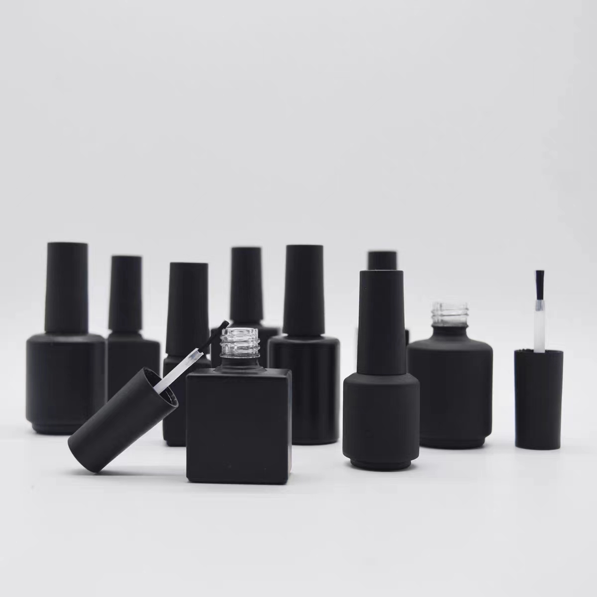 Glossy Containers Empty Uv Nail Gel Polish Glass Bottles Uv Gel Nail Polish Bottle With Brush Packing