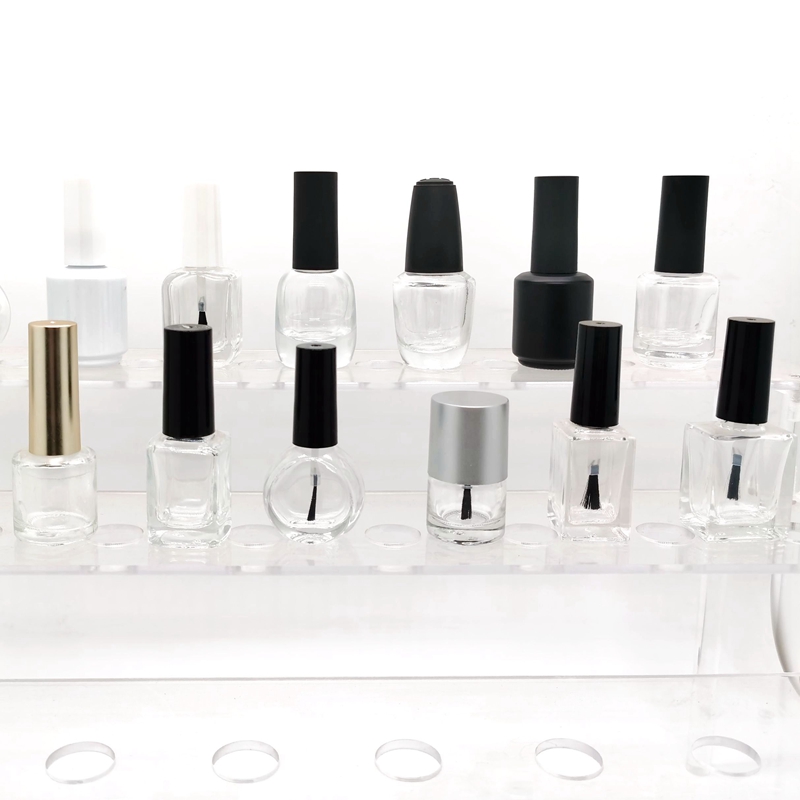 Wholesale Empty Black White Fancy Luxury Custom Uv Gel Nail Polish Bottle 15ml With Brush