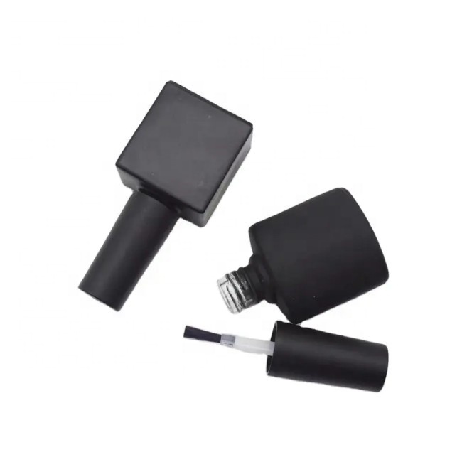 Wholesale Glass Packaging Factory Bulk High End Printer Custom Square Empty 15ML Nail Uv Gel Polish Glass Bottle With Brush