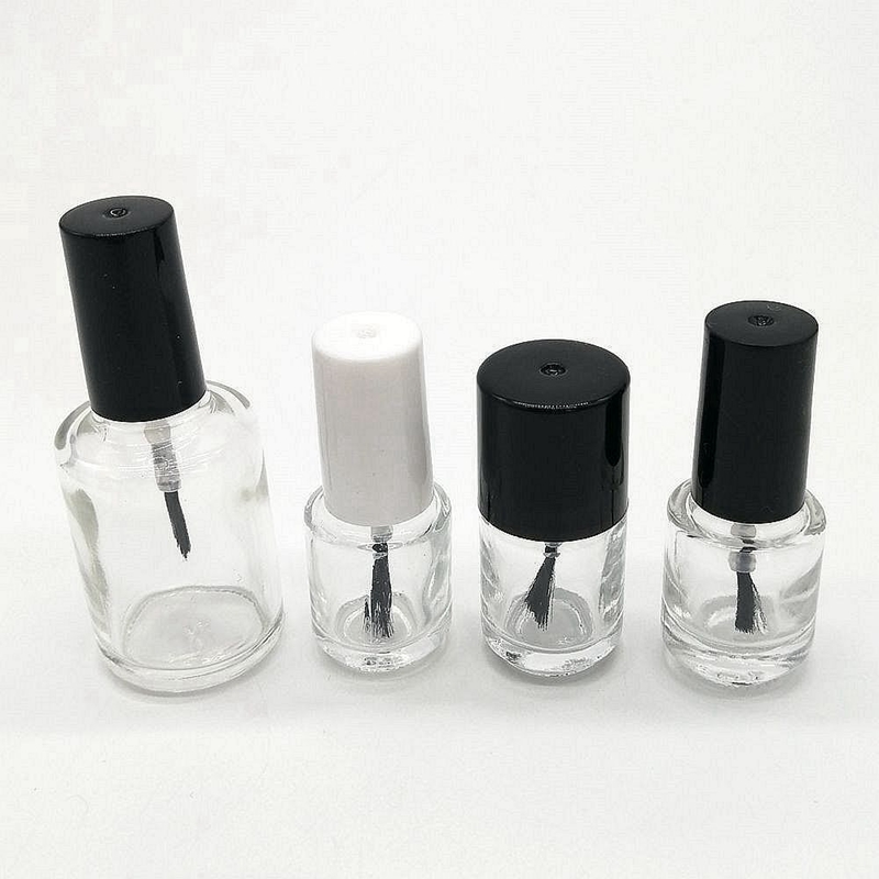 Wholesale Empty 15ml Clear Amber Matte Black Glass Gel Nail Polish Bottle With Brush Wholesale Glass Bottle Glass Jar