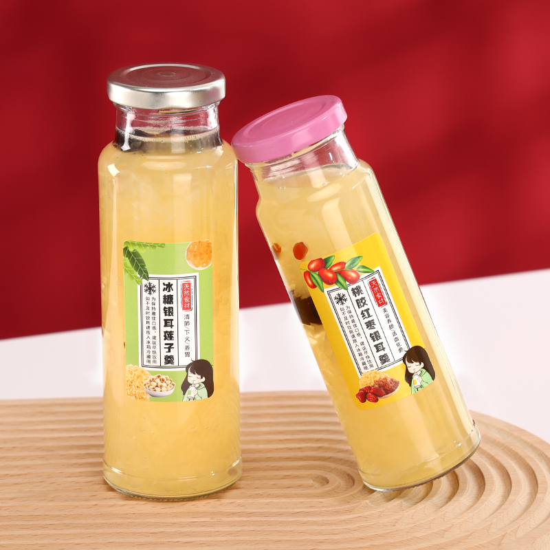 Flint Clear Cylinder Lug Lid 16 oz 500ml Beverage Juice Containers Glass Bottle for Water Lemonade Glass Bottles 500 ml