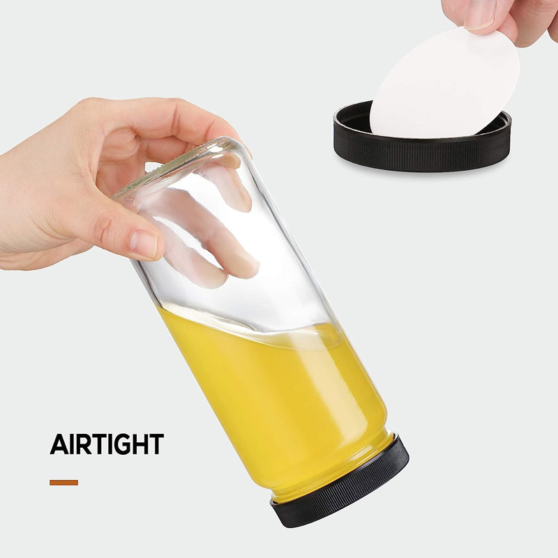 500ml Square Glass Bottle Juice Beverage Bottle With Plastic Cap