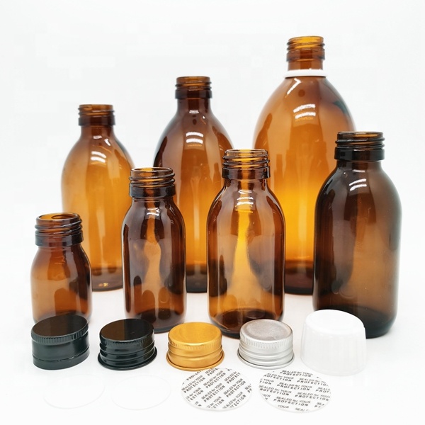 Factory-Made Amber Glass Bottles with Screw Lids for Medicine Vials Powder Reagents Containers Chemical Use