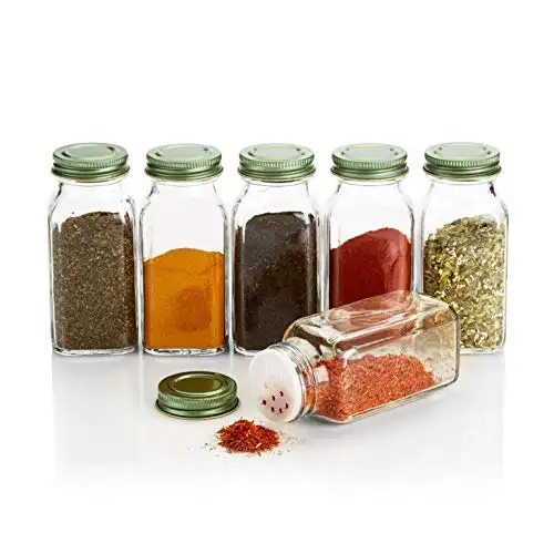 Factory Direct Square Glass Spice Jars With Airtight Metal Lids Empty Spice Containers Shaker Pot Food Condiment Labels Included