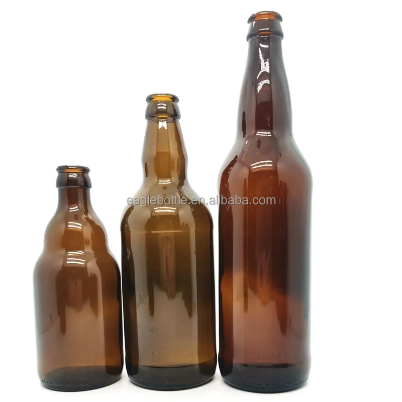 Empty Amber Dark Brown Beer Glass Bottle 250 ml 300 ml 330 ml 500 ml 650 ml 750 ml 1000 ml Beer Glass Bottle