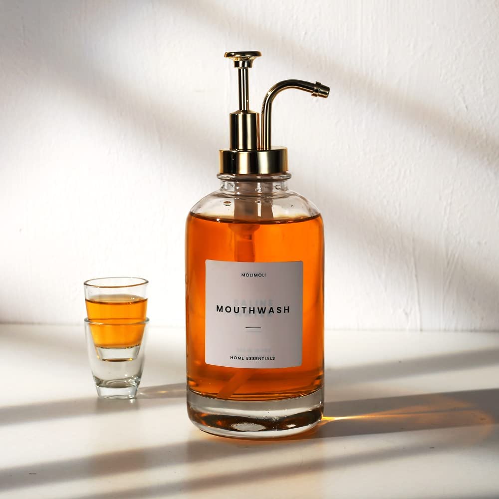 Luxury Glass 16oz Crystal White Soap Coffee Syrup Hand Wash Dispenser Bottle With Pump