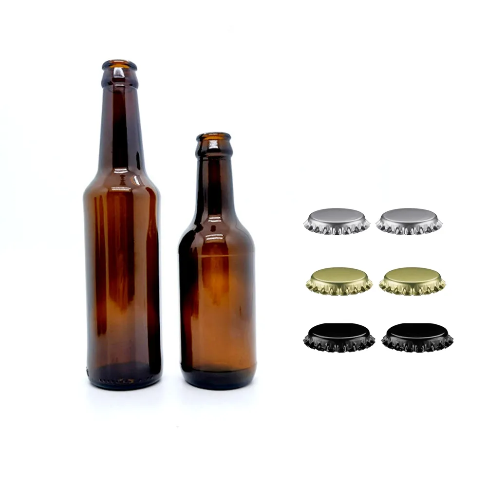 330ml Clear Round Amber Glass Beer Bottle