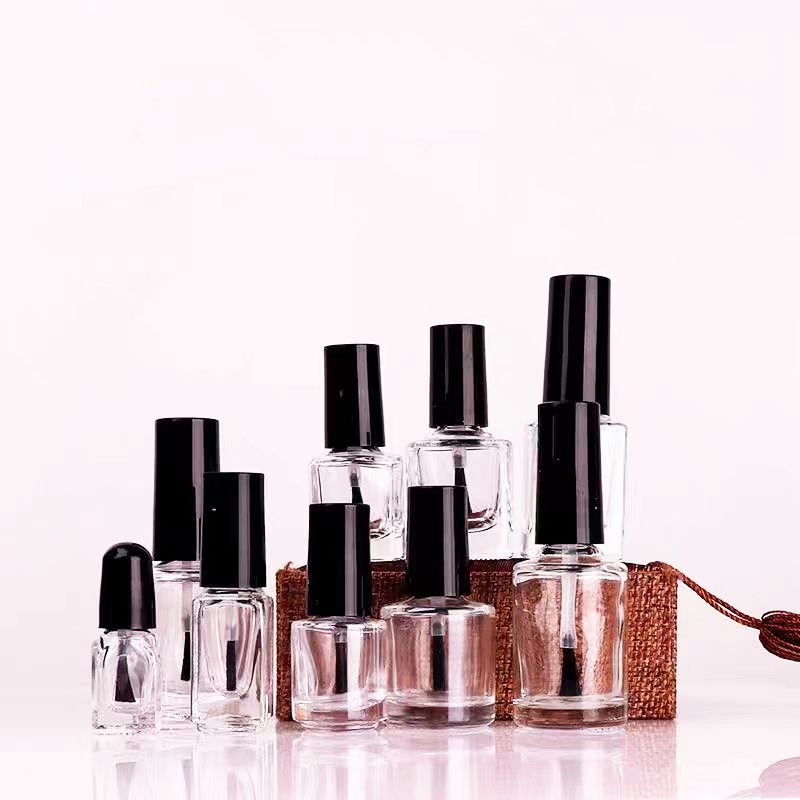 Cosmetic Packaging Fancy 5ML 10ML 15ML Empty Luxury Clear Glass Nail Polish Bottle With Brush