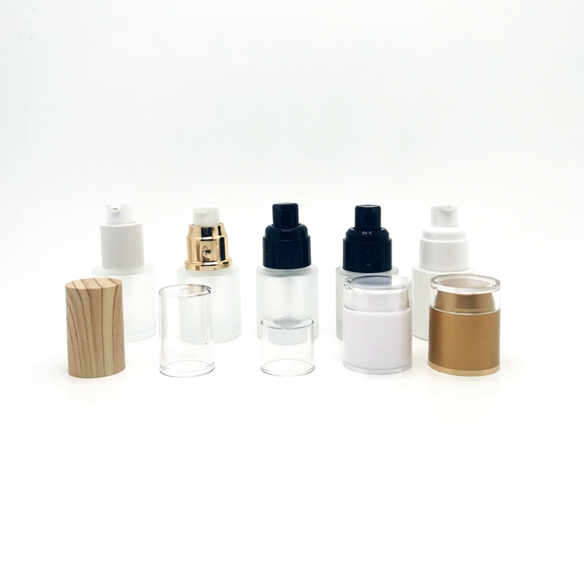 Luxury 30ml 100ml 50g Frosting Glass Cosmetic Bottle Sets Glass Jar for Skincare Face Body Lotion Bottle