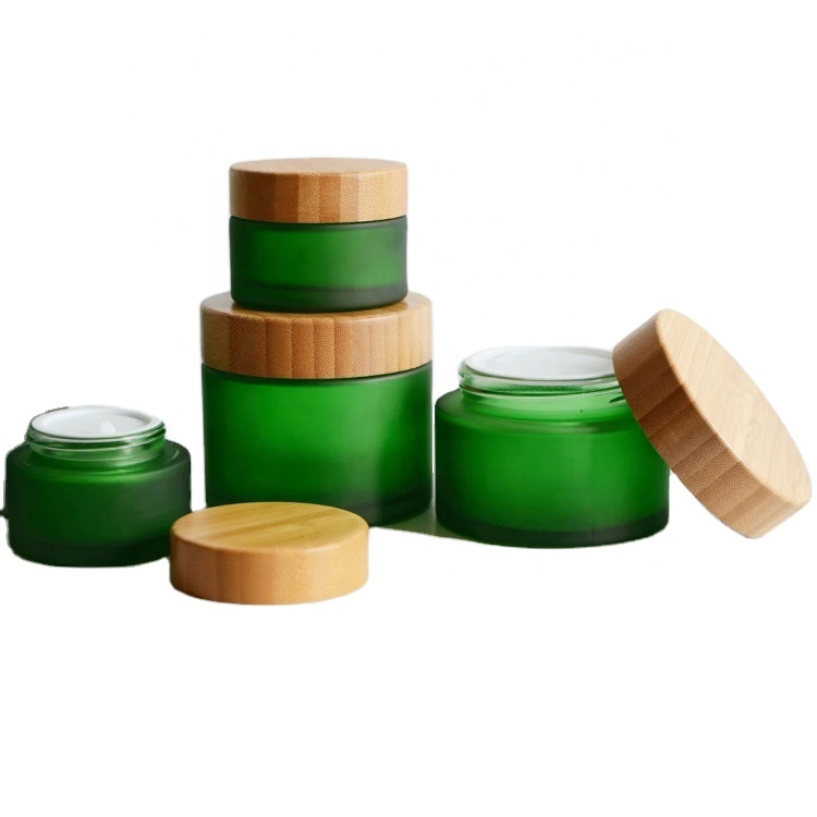 Premium Luxury Round Cosmetic Packaging Container Refillable Empty Mini Eye Cream Face Cream Jar30ml 50ml 80ml With Black Lids
