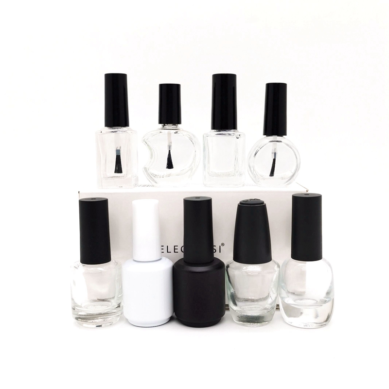 Recyclable 5ml 7ml 8ml 9ml 10ml 11ml 13ml 14ml 15ml 17ml Amber Matte Black Empty Glass Uv Gel Nail Polish Bottle With Brush
