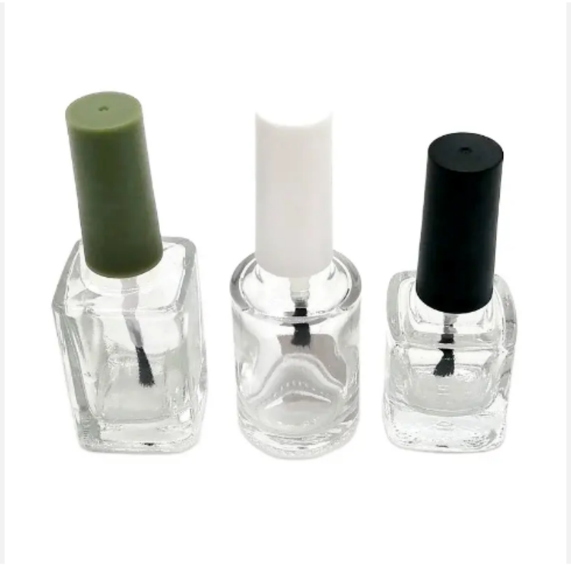 10ml Black Frosted Matte Glass Empty Bottle Uv Gel 15ml Round Nail Polish Bottle With Nail Polish Brush