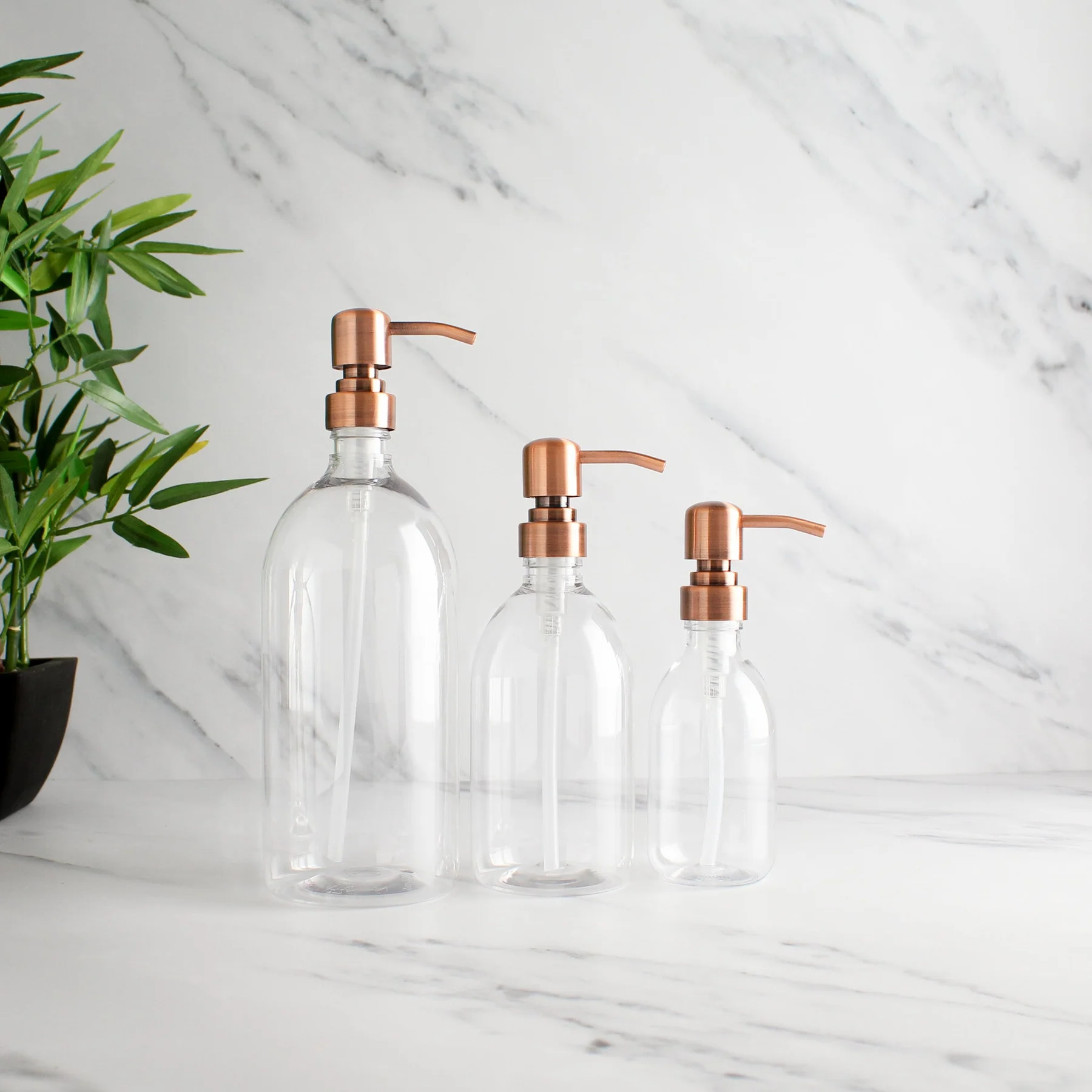 250ml 500ml Round Hand Shampoo Bath Lotion Dispenser Glass Pump Bottle With Pump