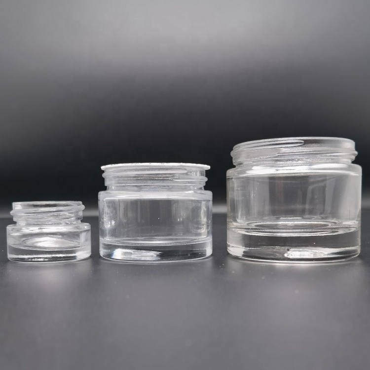 Wholesale Cosmetics 10g Facial Cream Jar Skin Care Empty Packaging 50 g 80 g Frosted Clear Glass Eye Cream Jar With Golden Cap