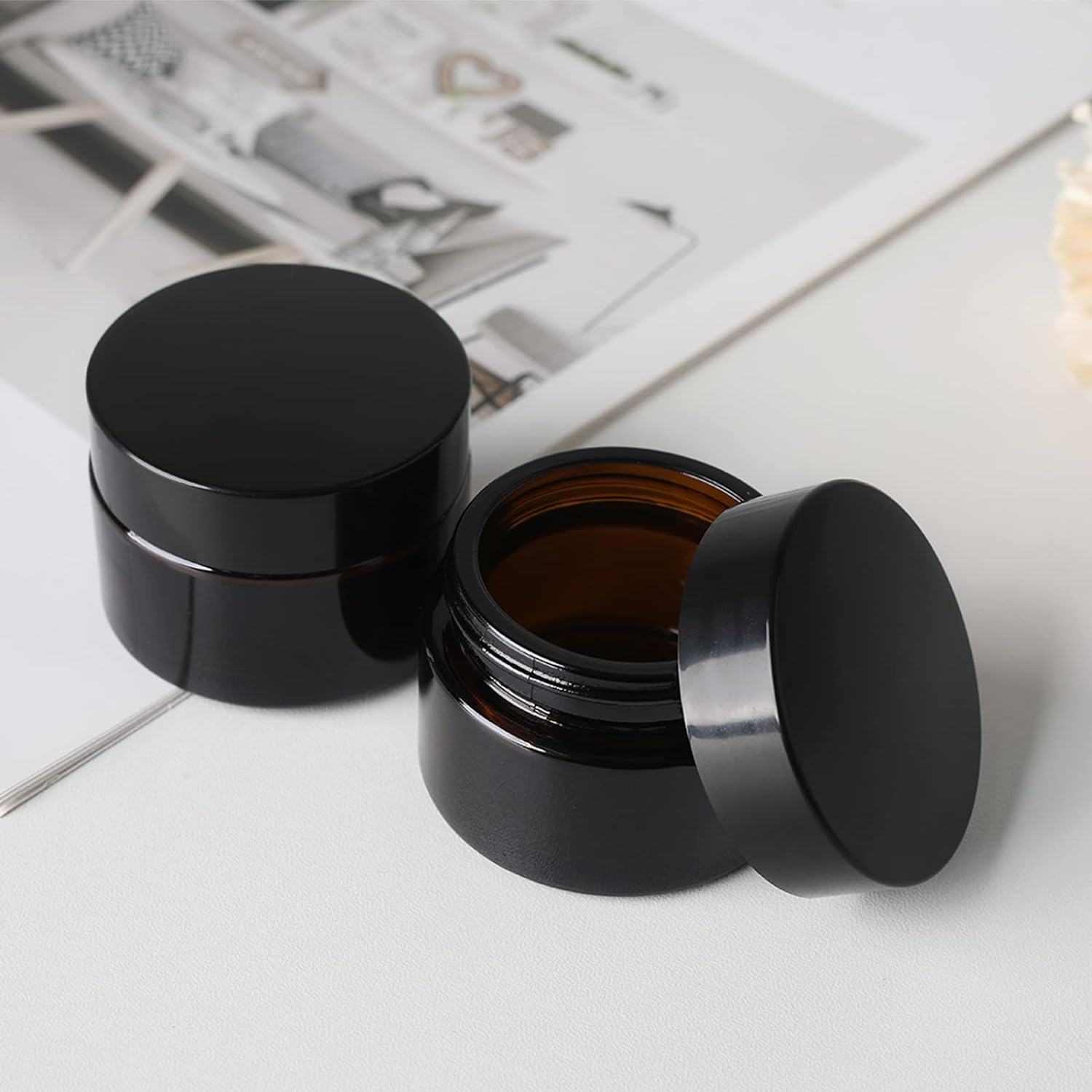 Factory Price Various Specifications Amber Glass Cosmetic Cream Jar Packaging