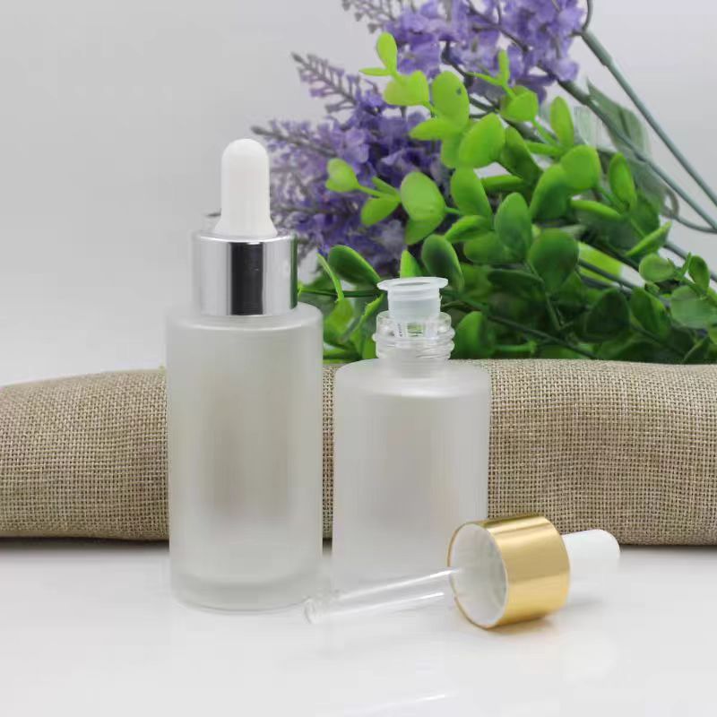 Glass Bottles With Dropper Clear Eye Dropper Bottle for Essential Oils 30ml 50ml 100ml Leakproof Tincture Bottles With Gold Cap