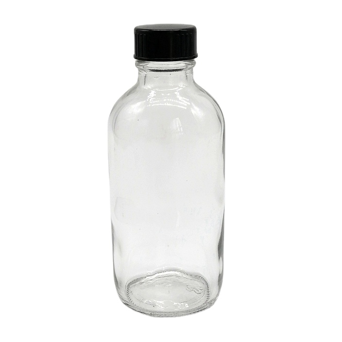 In Stock 60ml 2oz Boston Round Beverage Glass Bottle With Twist Lid 30ml Volume Screen Printing Screw Cap Sealing