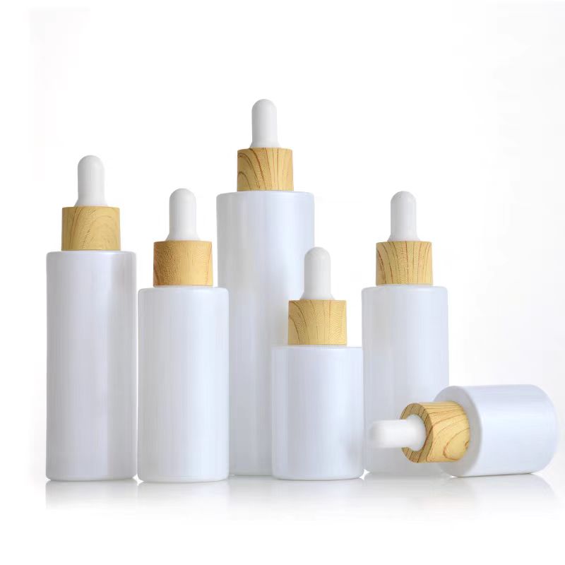 Luxury Empty Cosmetic 20ml 40ml 60ml 80ml  Round Frosted Face Serum Bottle 30ml 50ml 100ml Essential Oil Glass Dropper Bottle
