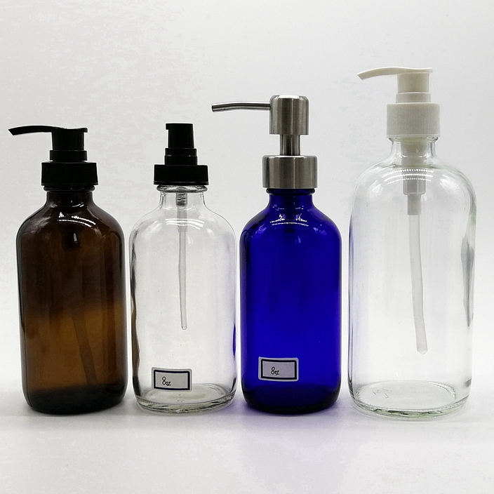 30ml 60ml 120ml 1 oz 2oz 4oz Clear Boston Round Glass Bottle Refillable Essential Oil Perfume Spray Bottle With Clear Cap