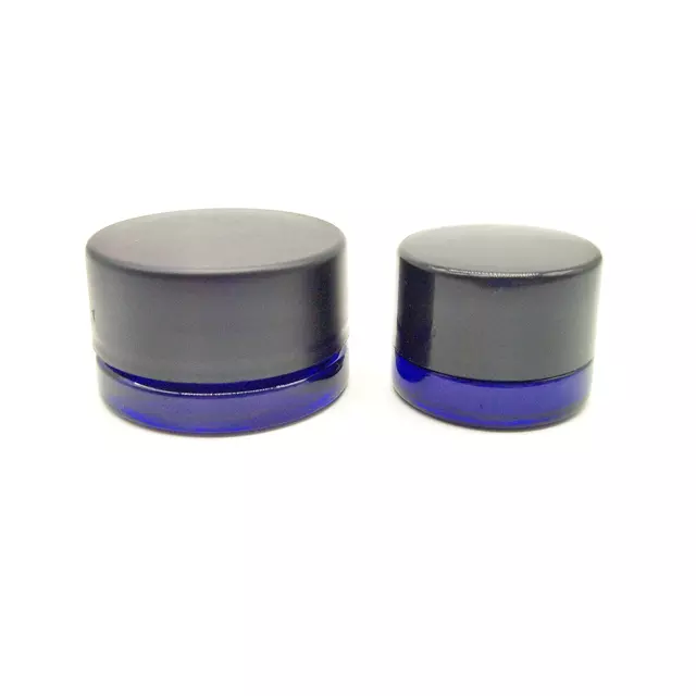 Round Shape Clear Glass Jar 5ml 7ml 9ml 1g 1.5g 2g Concentrate Packaging Child Resistant Screw Jars With Matte Black Cr Lids Cap glass jar glass bottle