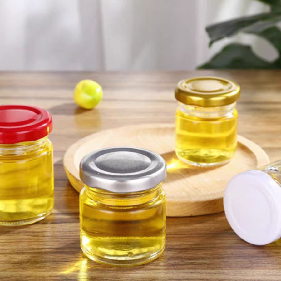 Hot Sale 25ml 35ml 45ml  75ml 100ml Honey Jar Mini Jelly Glass Jar Jam Jar With Lid Food Storage Container