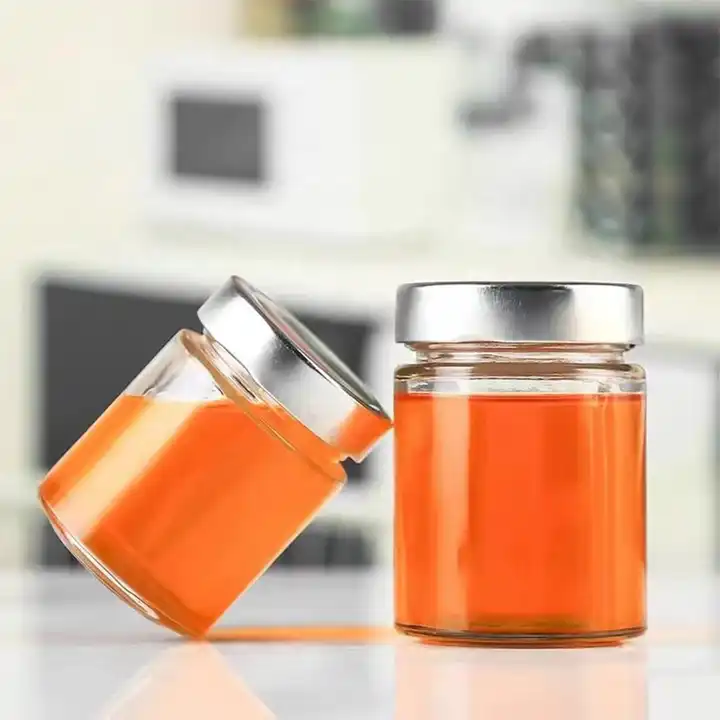 Empty Food Jar 105ml Glass Jar Ergo 212 Ml 70mm With High Lid (24 Pieces) Glass Jar Glass Bottle
