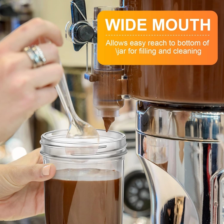 Wide Mouth Glass Jars 16oz 500ml Clear Canning Jars Glass Mason Jars With Plastic and Metal Airtight Lids for Overnight Oats