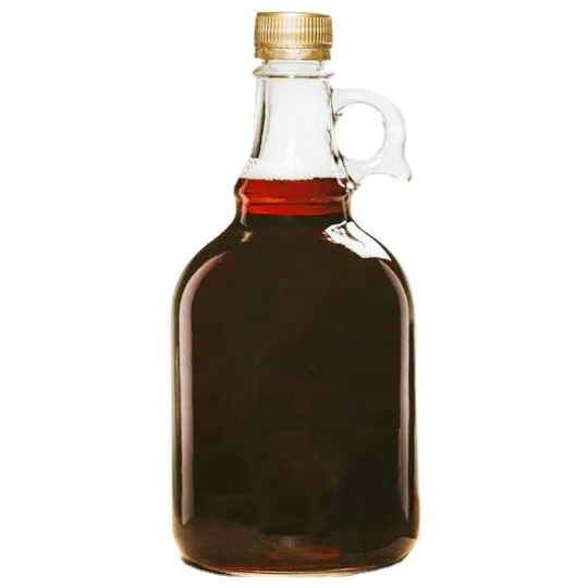 Customizable Glass Beverage Bottles-100ml 250ml 500ml Sizes Hooked Handle Fruit Syrup Alcoholic Beverages Maple Syrup Drinking