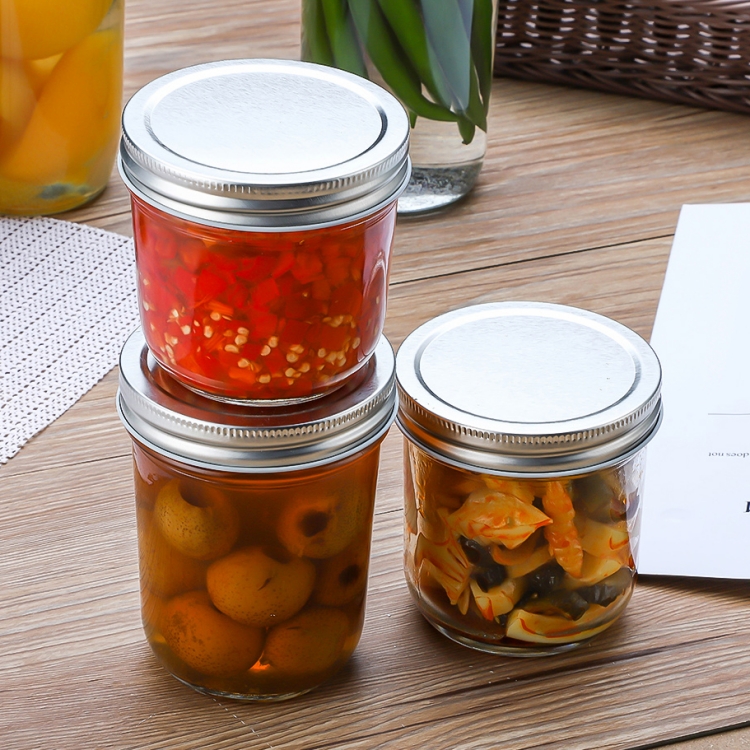 Wide Mouth Mason Jars 3oz 6oz  8oz 10oz 11oz 12oz 13oz 16oz 20oz 25oz Premium Clear Canning Glass Jar With Airtight Metal Lids