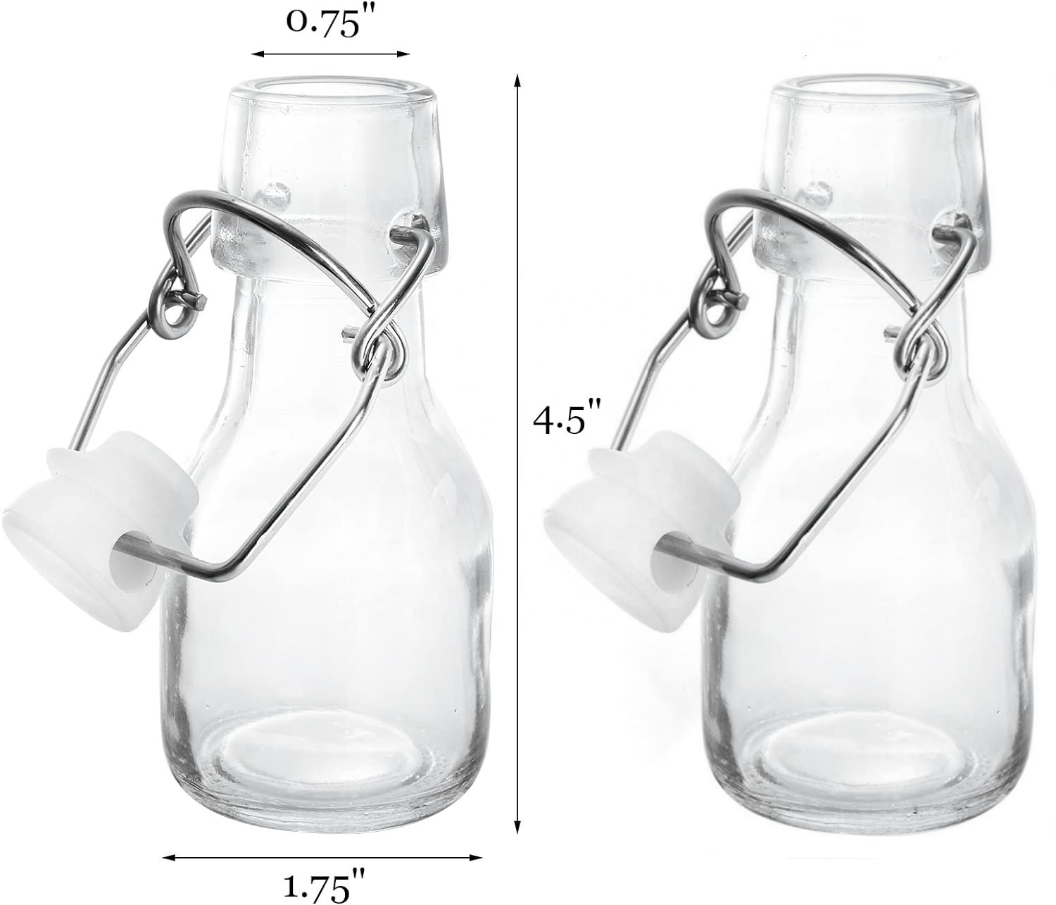 Mini Swing Top Glass Bottles, 2 oz 60ml Mini Storage Bottles for Crafts, Decoration, Wedding Party Favors