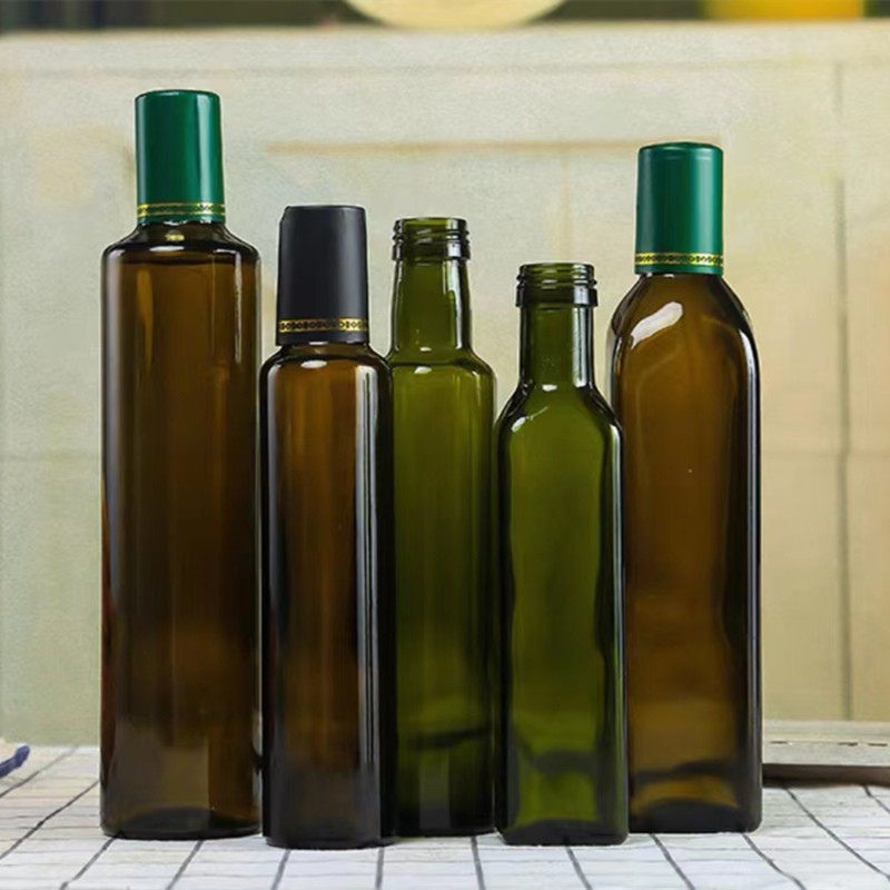 Aluminum Screw Caps for Marasca Glass Bottle Square Virgin Olive Oil Bottle Empty Bottle for Olive Oil Packaging