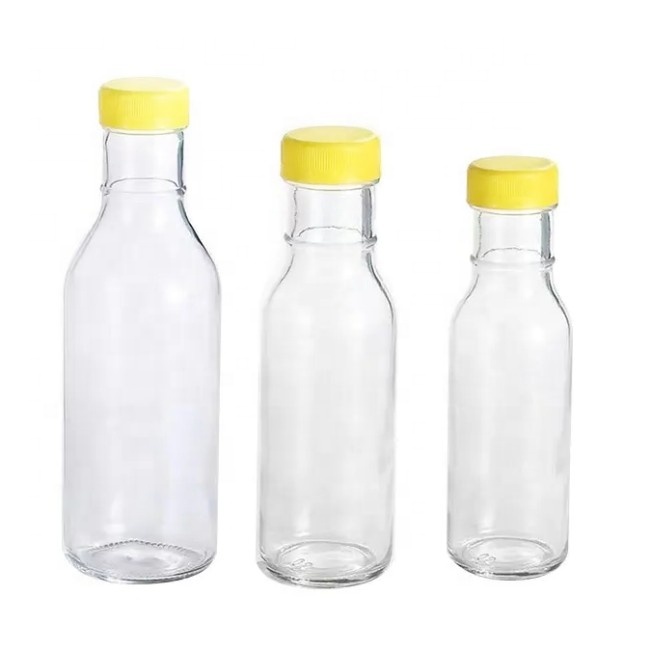 Different shape food grade 500ml 375ml 250ml glass dressing condiments chili BBQ sauce tomato ketchup bottle