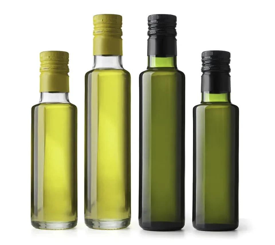 Bulk Round Dark Green 125ml Empty Glass Bottle for Olive Oil Dorica Cooking Oil Bottles Glass Jar Glass Bottle