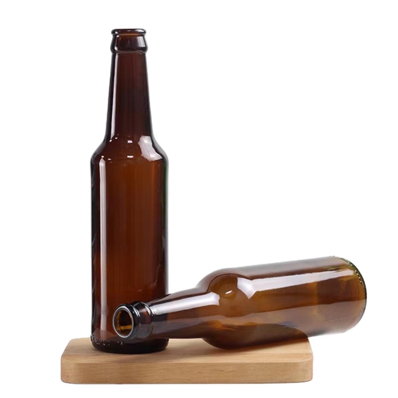 Custom Empty 250ml Clear Blue Glass Amber Beer Bottle 330ml 500ml 1 Liter  Liquor Spirit Kombucha Glass Bottle for Beer