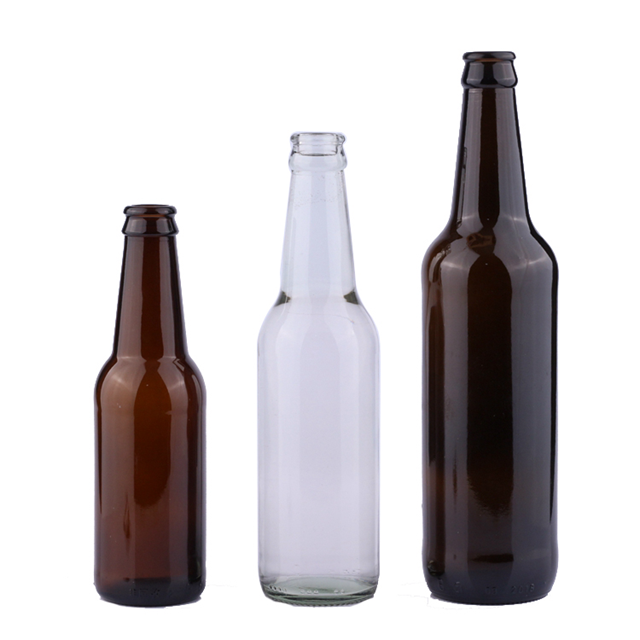 330ml Clear Round Amber Glass Beer Bottle
