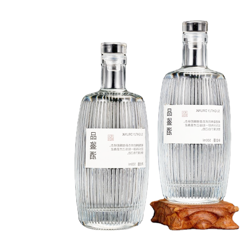 500ml Creative Miniature Empty Wine Glass Bottle Beautiful Vodka Whiskey Decanter for Beverage Screen Printing