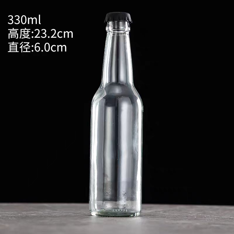Empty Recyclable Wholesale 330ml 12oz Black Amber Beer Bottle for Packing Glass Bottle With Crown Caps Beer Bottle 330 ml