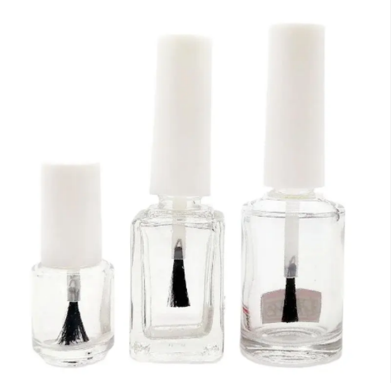 Uv Gel Glass Empty Nail Polish Bottle With Brush Glass Bottle Packaging With Brush Flat Nail Gel Polish Glass Bottle With Pack