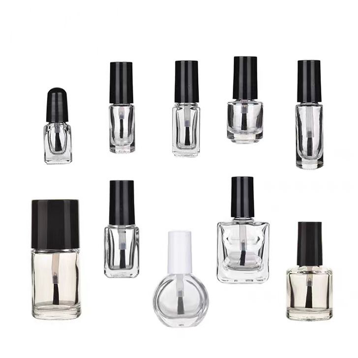 Cosmetic Packaging Fancy 5ML 10ML 15ML Empty Luxury Clear Glass Nail Polish Bottle With Brush